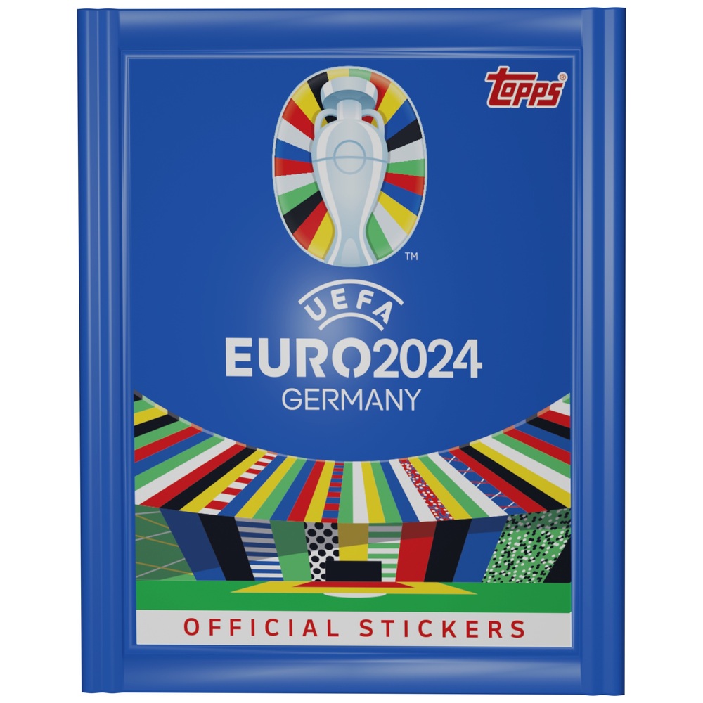 Topps Euro 2024 Offizielle Stickerbox mit 100 StickerPäckchen Smyths