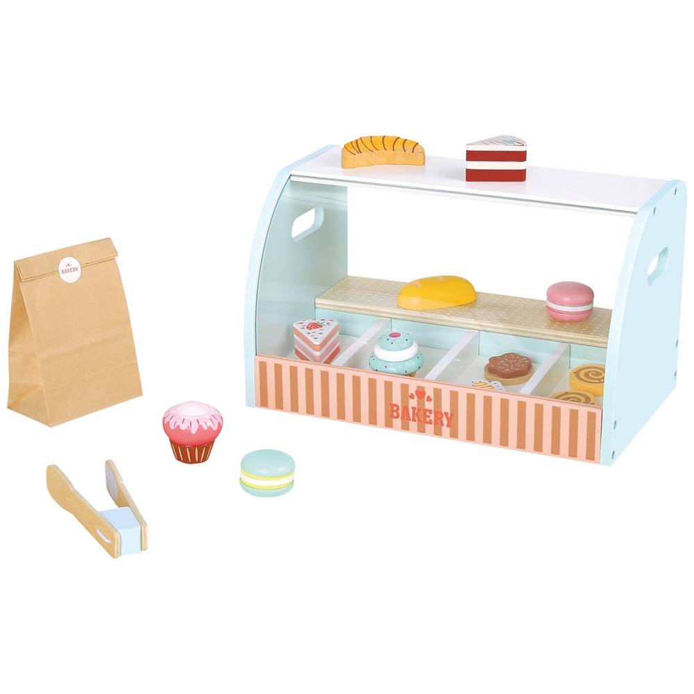 Kitchen Corner Play Shop Wooden Bakery Counter Playset | Smyths Toys ...