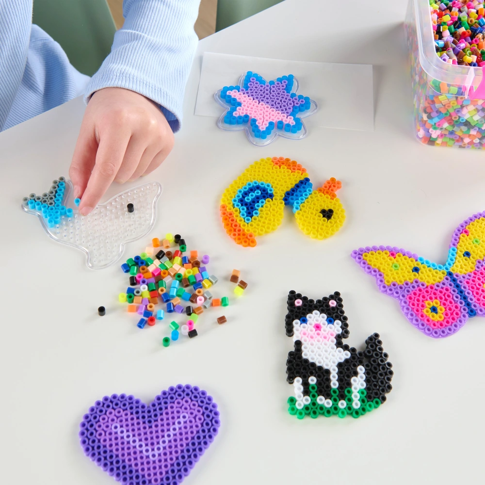 Lot De 10 000 Perles à Repasser 5 Mm En 20 Couleurs – Paillettes, Pastel, Fluo – Sac Refermable, Créatif, Dès 5 Ans
