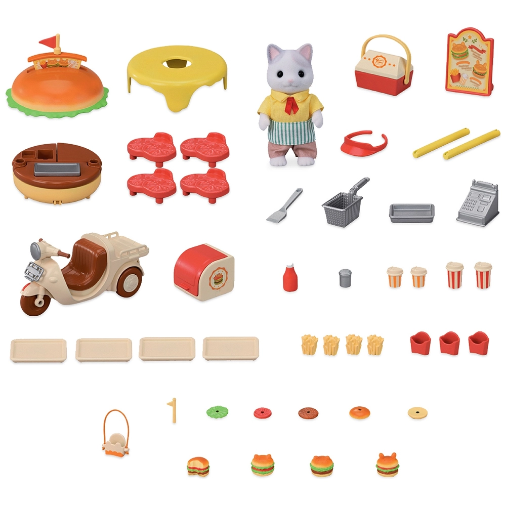 Sylvanian Families Set Hamburger Stand Smyths Toys UK