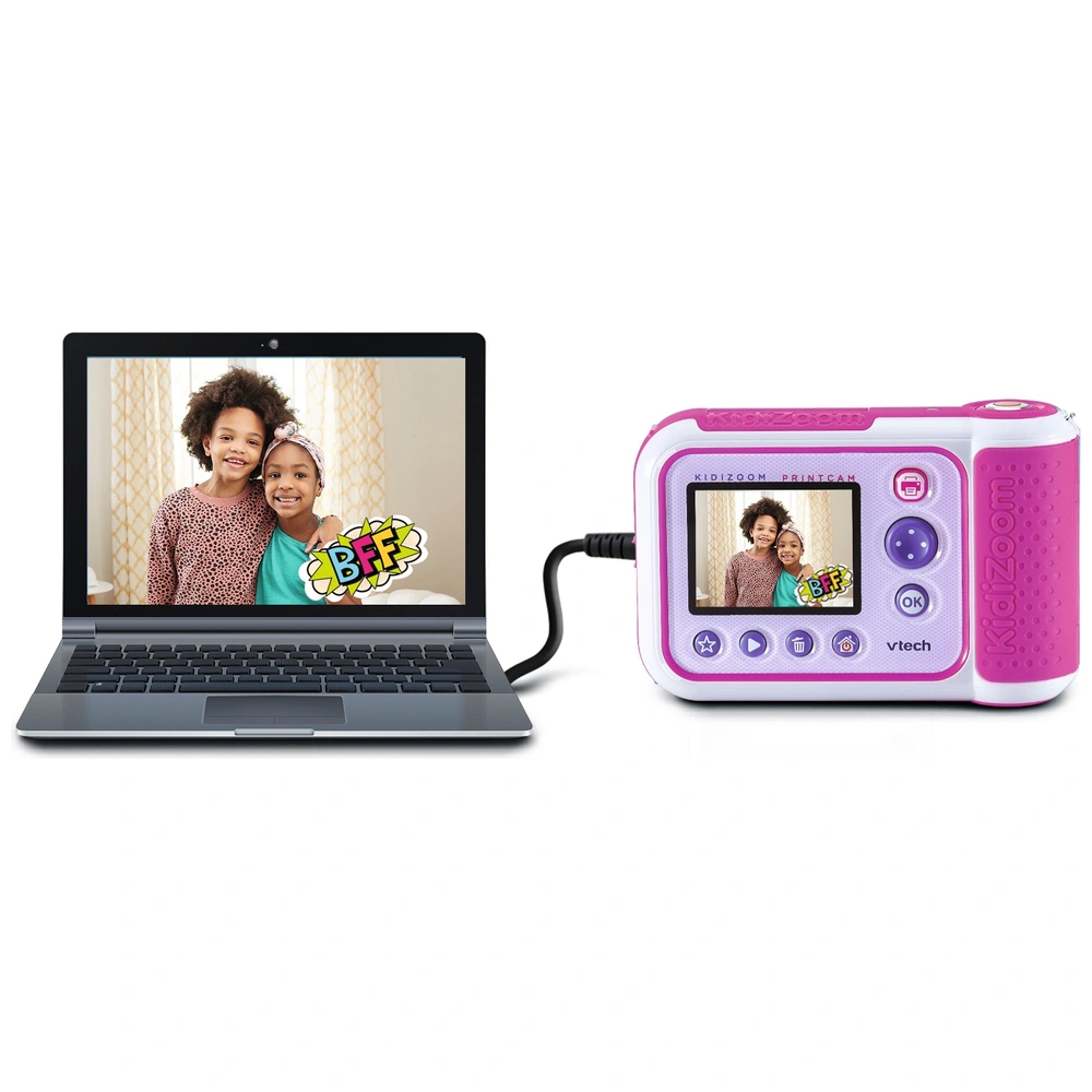 Appareil Photo Instantané VTech KidiZoom Print Cam – Impression Sans Encre – Selfie, Vidéo HD – Dès 5 Ans
