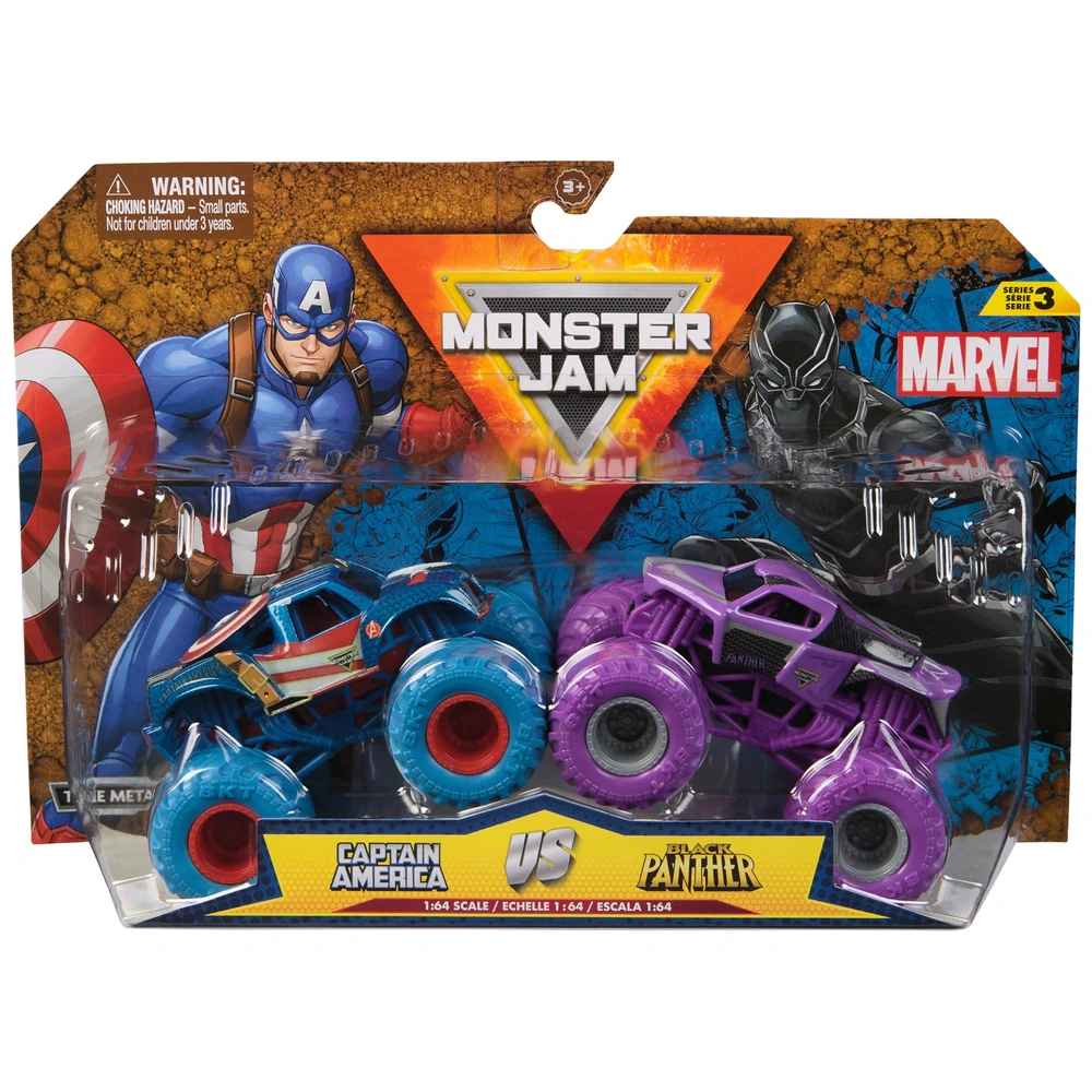 Monster Jam Marvel Monster Trucks Diecast 1:64 Scale 2 Pack