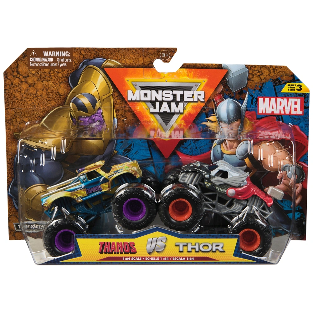Monster Jam Marvel Monster Trucks Diecast 1:64 Scale 2 Pack