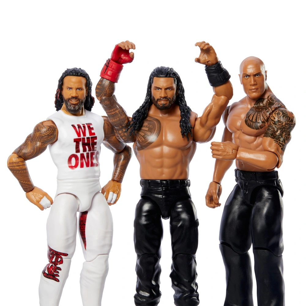 WWE Main Event Actiefiguren Set van 3 Jey Uso, The Rock en Roman