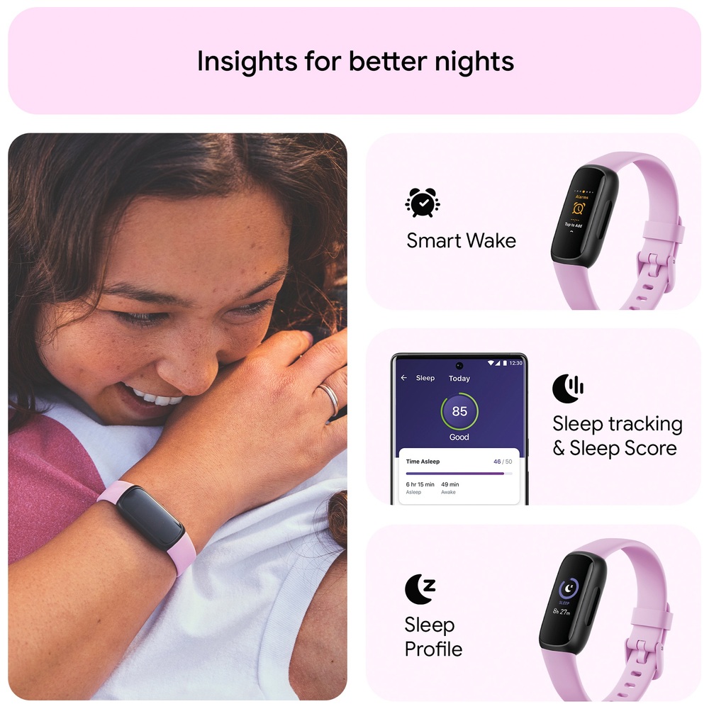 Fitbit Inspire 3 Fitness Tracker - Lilac Bliss/Black | Smyths Toys UK