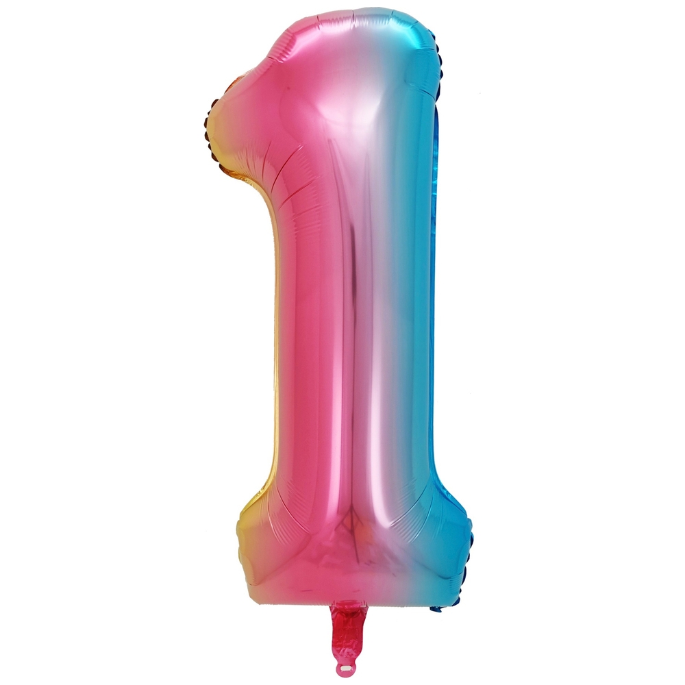 Folienballon Regenbogen Zahl 5 – 13 Cm – Für Torten & Geburtstagsdeko