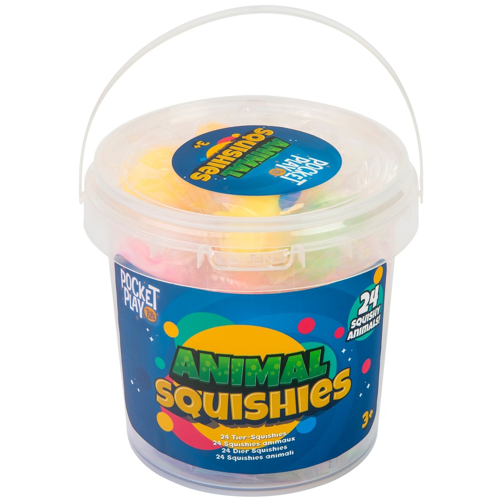 Pocket Play Fidget Toy Animal Squishies 24 Piece Tub Smyths Toys UK