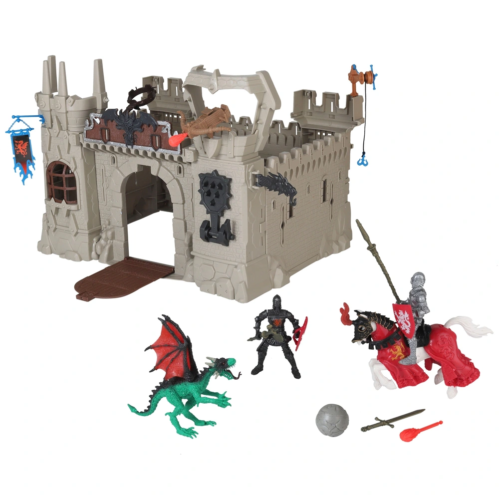 Medieval Kingdom Playset Trebuchet Castle with Knight Action