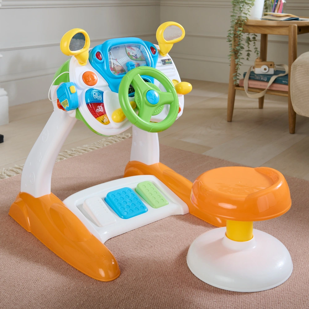 Simulateur De Conduite Steerjoy Pour Enfants 3-6 Ans – Volant Interactif Avec Sons, Musique, 2 Vitesses, Fixation Ventouses
