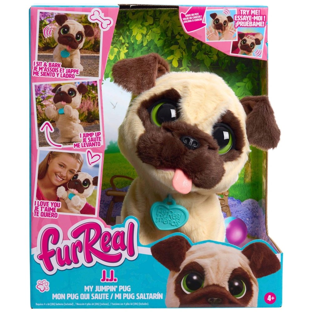 FurReal Plush Toy Interactive Pet JJ, My Jumpin' Pug | Smyths Toys UK