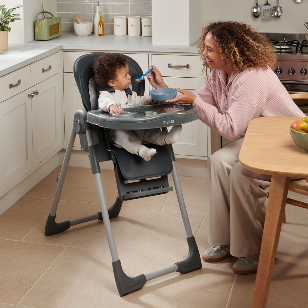 Bebeconfort Looky High Chair, Height Adjustable High Chair, 6 Months to 3 Years, up to 15 kg, Warm Grey