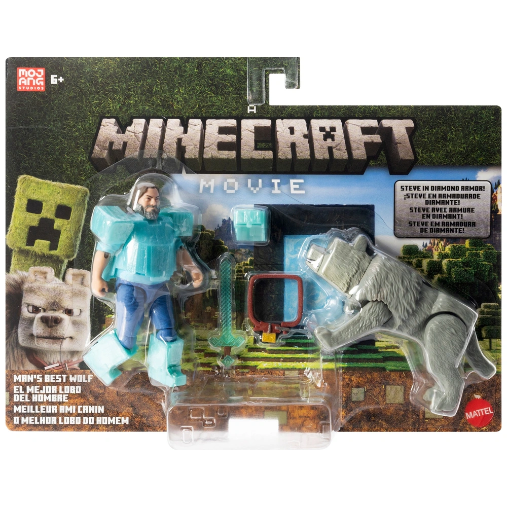 Mattel Minecraft Steve Figura de ação em grande escala, brinquedo articulado colecionável de 30 Mattel Minecraft Steve Figura de ação em grande escala, brinquedo articulado colecionável de 30