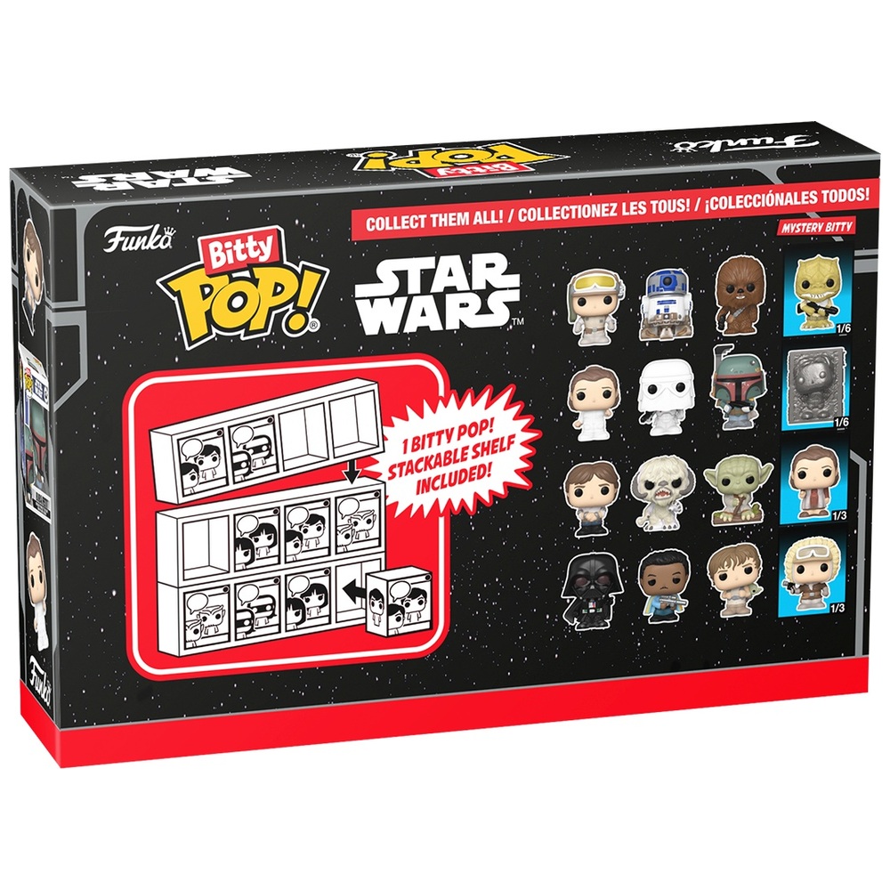 Funko Bitty Pop! Star Wars - Pack 4 Mini-Figurines Darth Vader, Pilote TIE, Stormtrooper + Mystère