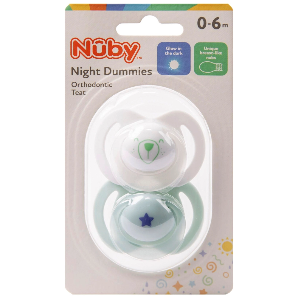 Teat Nuby Soother Nuby Birth+ Night Dummies Pack Assortment Smyths