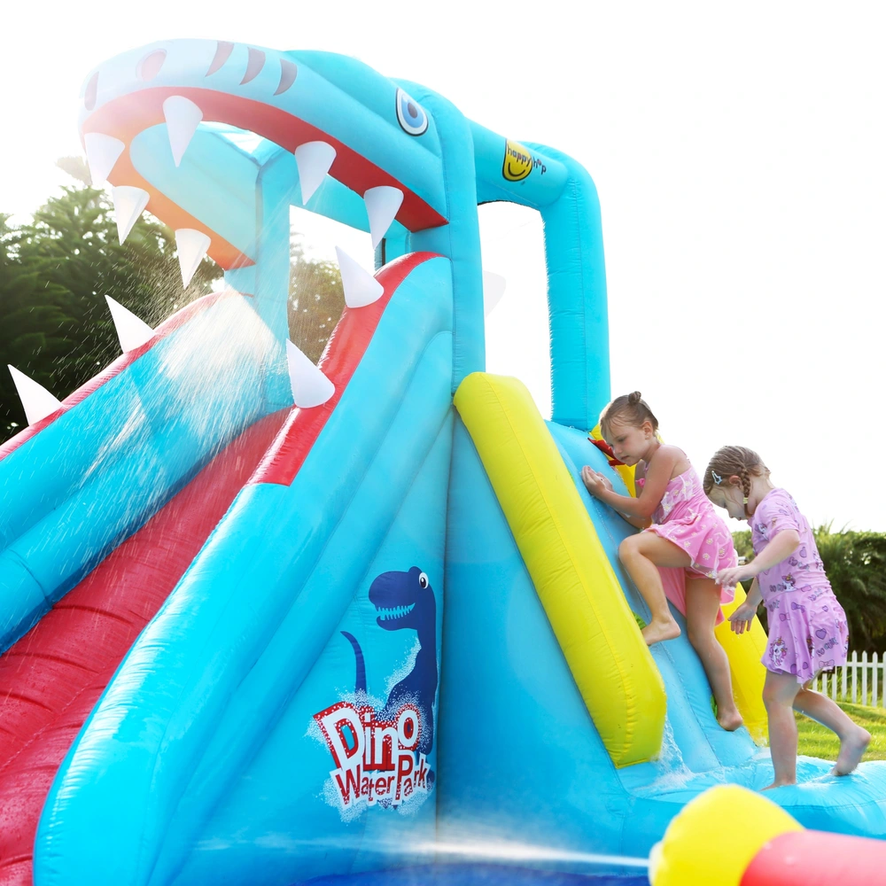 Happy Hop Dinosaur Water Park Bouncy Castle with Slide Smyths