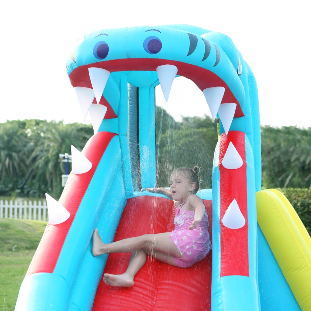 Happy Hop Dinosaur Water Park Bouncy Castle with Slide Smyths