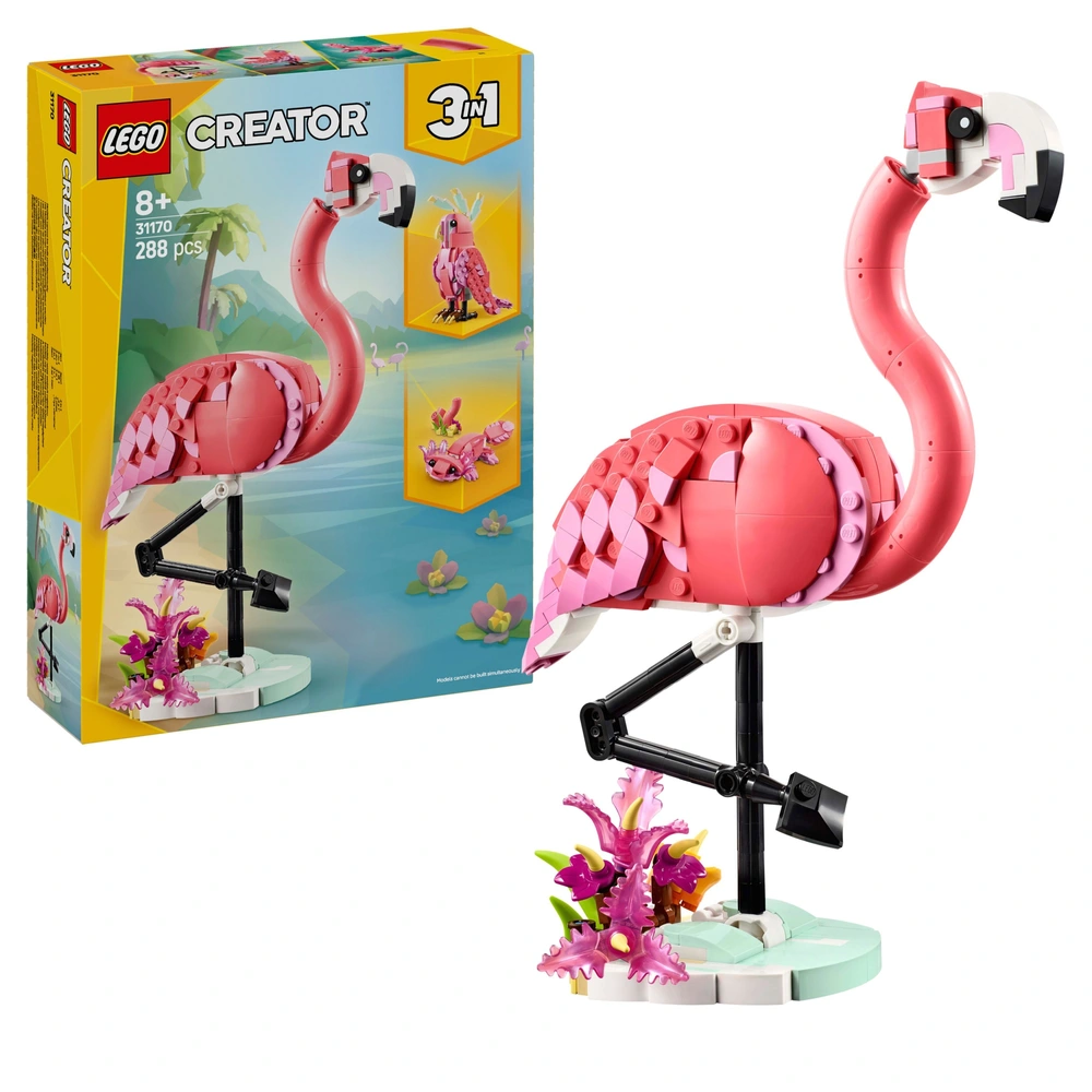 LEGO Creator 31170 3-in-1 Wild Animals: Pink Flamingo Set Smyths