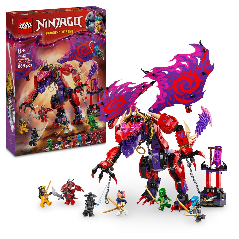 LEGO NINJAGO 71832 Thunderfang Dragon of Chaos Set Smyths Toys UK