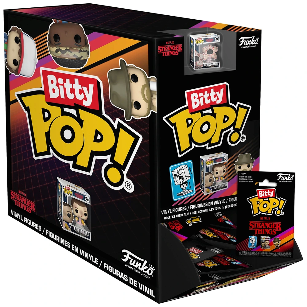 Funko Bitty Pop! Stranger Things Saison 1 – Figurine Mystère Dustin 2.2 Cm – Avec étagère Empilable – Cadeau Fan Série TV