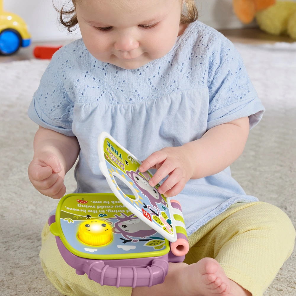 Fisher-Price Toy Purple Monkey Musical Storybook Smyths Toys UK