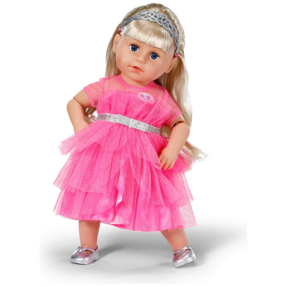 BABY born Deluxe Prinsessengewaad 834169 - Accessoires voor poppen tot 43cm - Inclusief roze jurk, hoofdband met kroon en roze schoenen - Geschikt voor kinderen vanaf 3