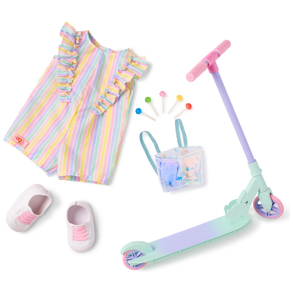 Our Generation Deluxe Scooter Ride the Rainbow Outfit Smyths