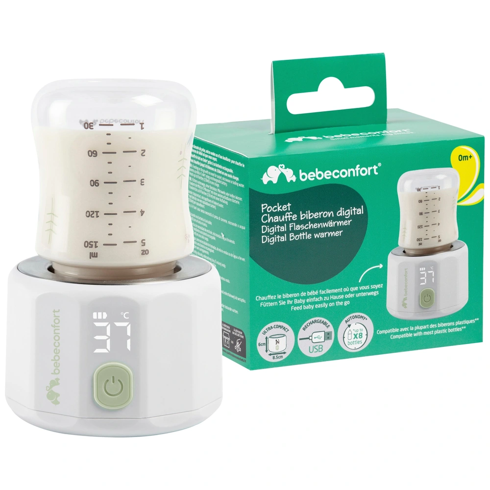 USB Flaschenwärmer Baby - 24h Temperaturhaltung, LED Anzeige, 5 Temperaturen, Für Unterwegs