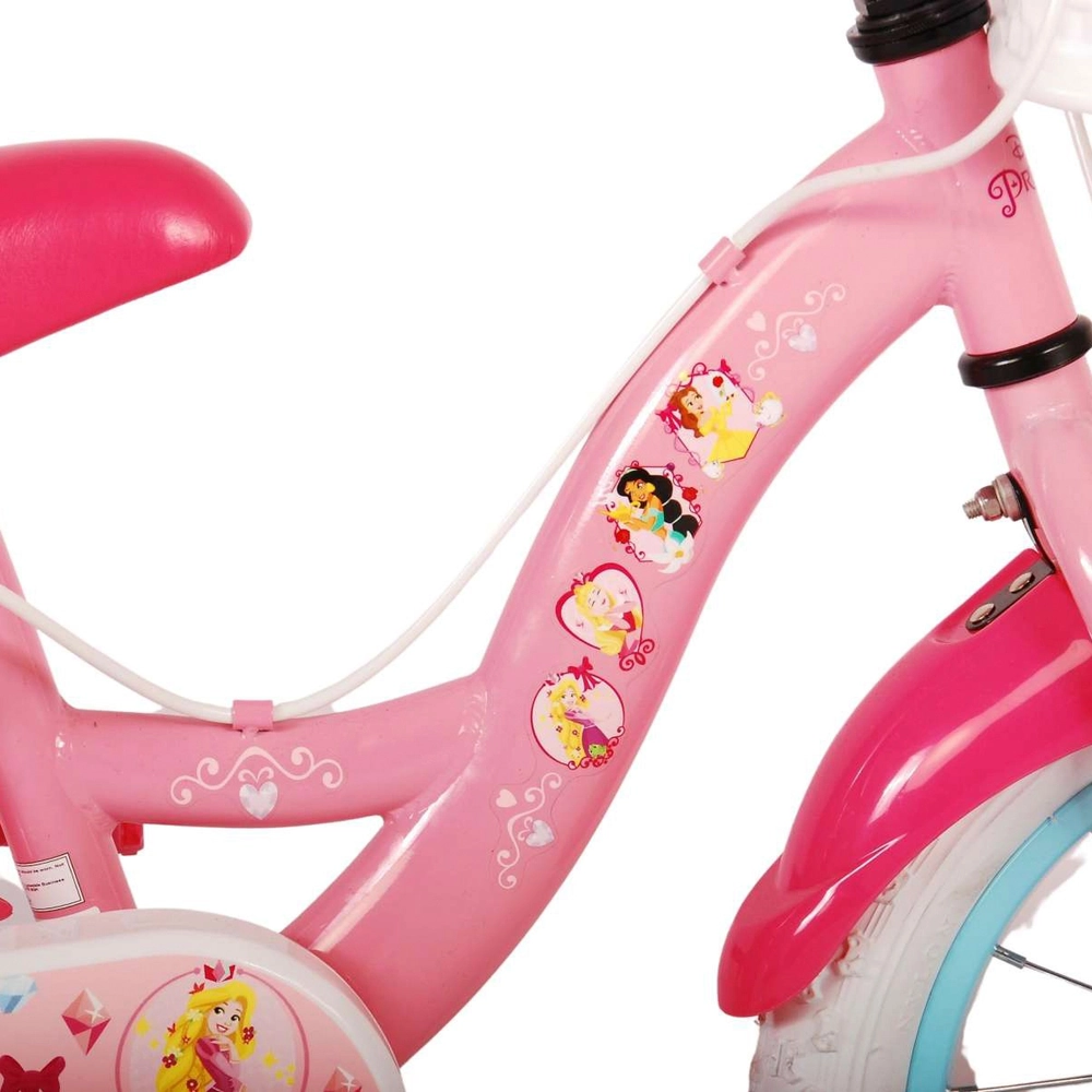 14 Inch Disney Princess Bike with Basket Pink and White Smyths