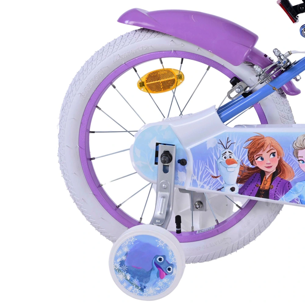 16 Inch Disney Frozen Bike with Basket White and Purple Smyths