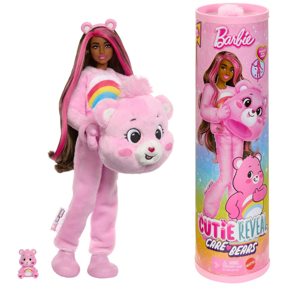 Barbie Cutie Reveal Puppe Mit Teddy-Kostüm – 10 Überraschungen, Farbwechselndes Gesicht, Bewegliche Puppe, Für Kinder Ab 3 Jahren