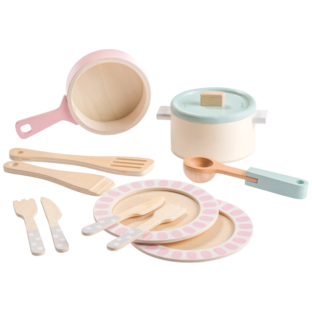 Kitchen Corner Deluxe-Holzküche Geschirr-Set 12-tlg