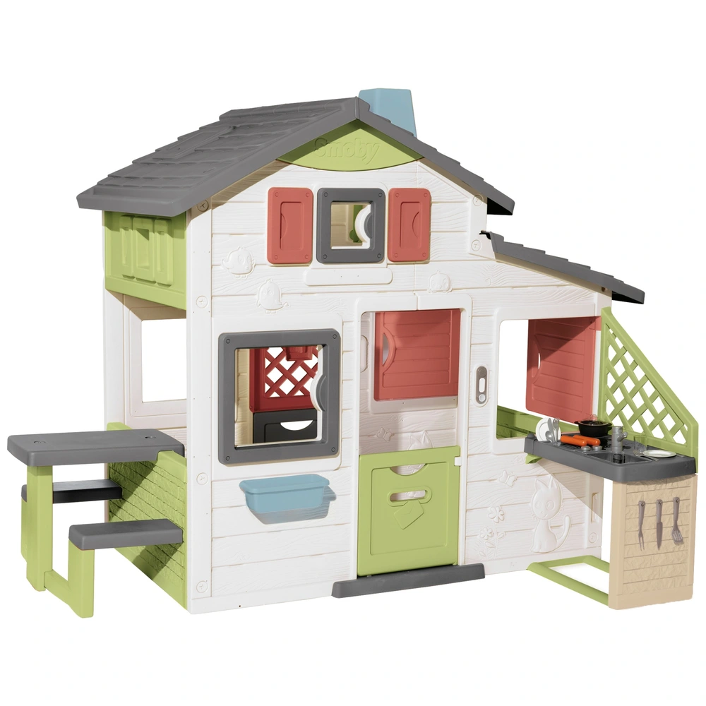 Smoby Maison Neo Friends House Avec Cuisine – 810202 – Maisonnette De Jeu Pour Enfants Dès 3 Ans