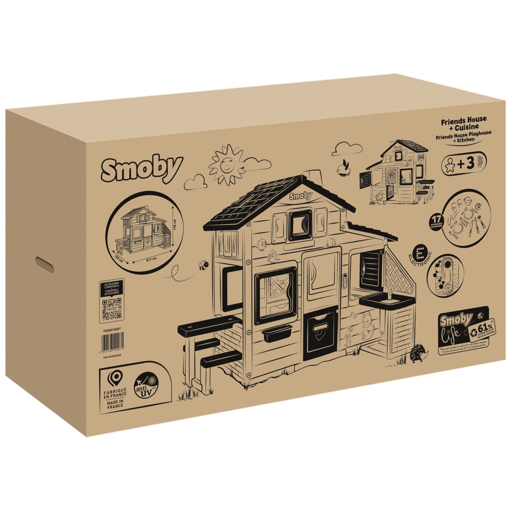 Smoby Life - Adventure Car - Multifunctionele auto - 3 activiteiten - Rijpositie, Glijbaan, Zandbak - Gerecycled materiaal - Vanaf 18 maanden - Gemaakt in Frankrijk