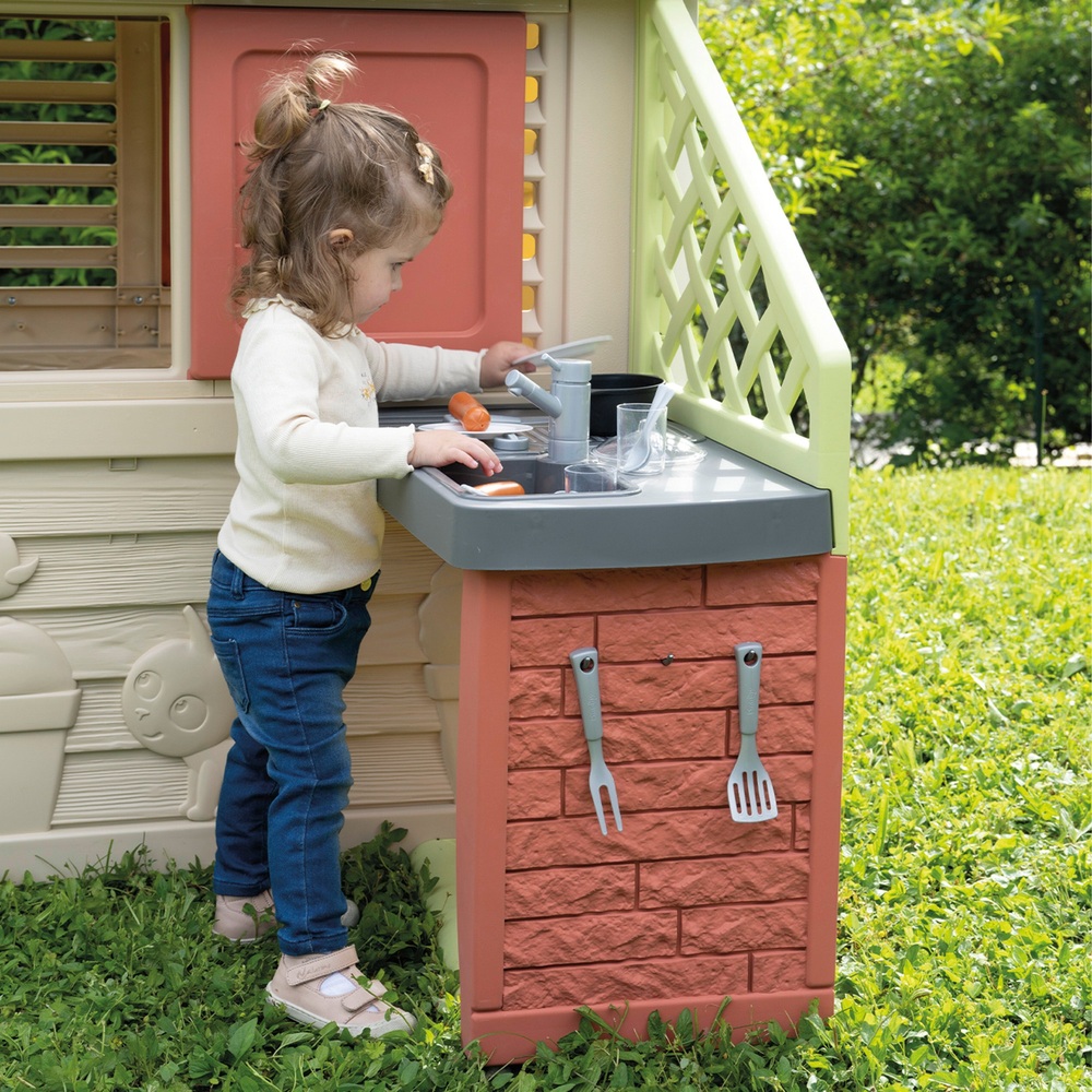 Smoby GartenSpielhaus Natur mit OutdoorSpielküche Smyths Toys