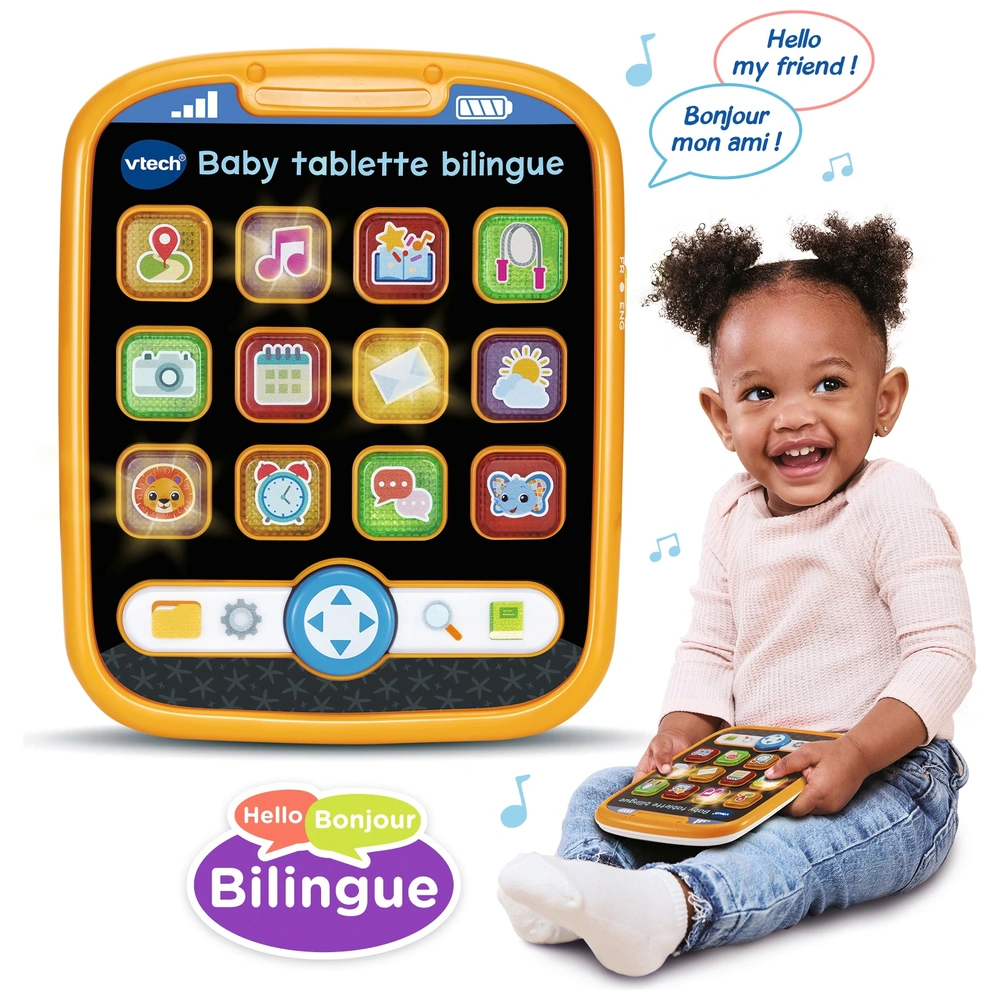 VTech Baby Tablette Bilingue Français-Anglais - 12 Activités Éducatives Lumineuses Dès 9 Mois