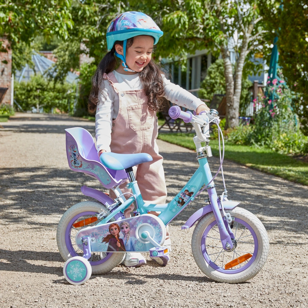 12 Inch Disney Frozen Bike with Doll Carrier Purple and Blue - Main Image
