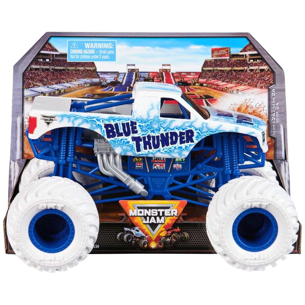 Monster Jam Monster Truck Diecast Blue Thunder White 1:24 Scale