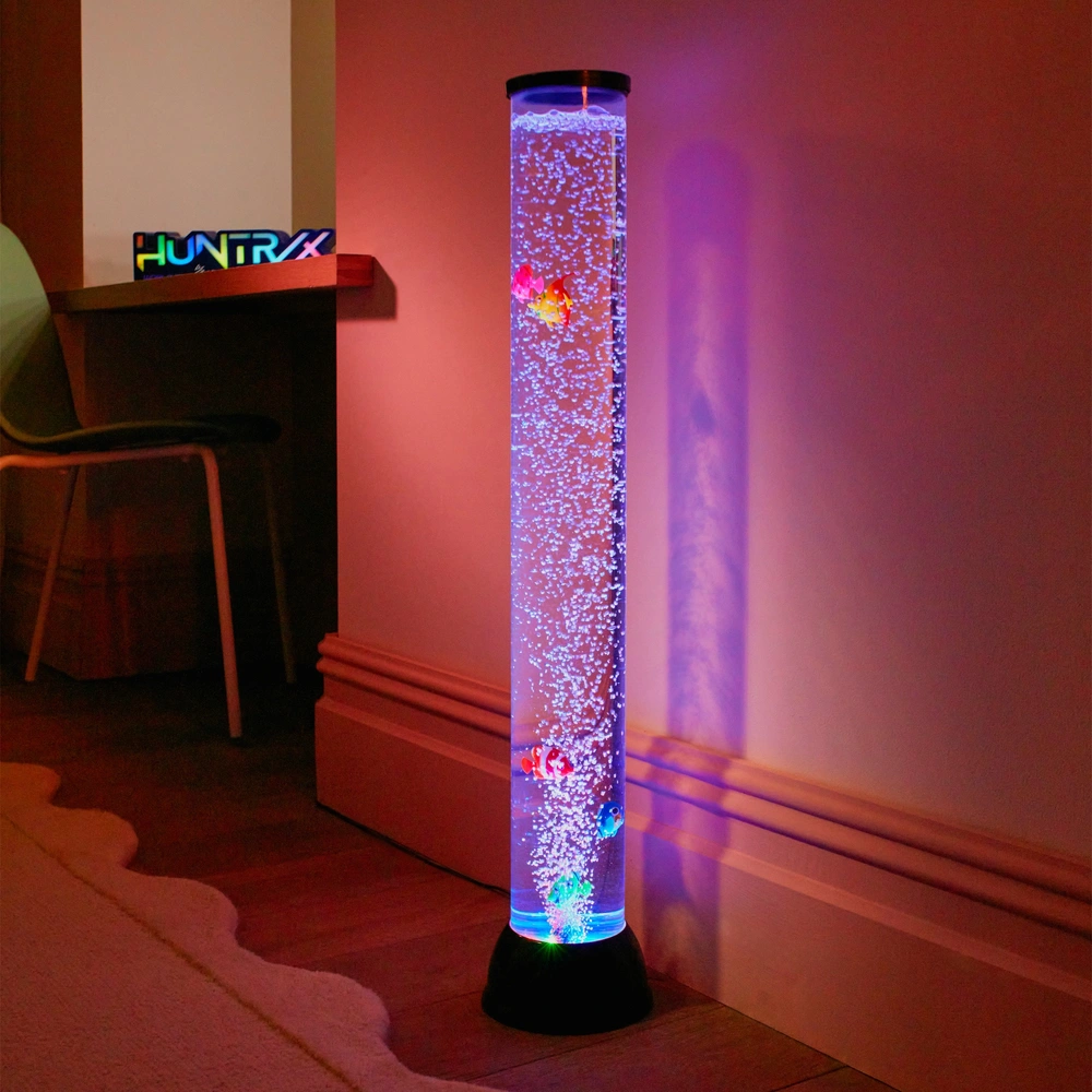 Lampadaire tube à bulles de 7 m avec 6 poissons, 7 couleurs changeantes - Veilleuse pour chambre d'enfant, cadeau d'autisme, décoration de maison et de bureau Lampadaire tube à bulles de 7 m avec 6 poissons, 7 couleurs changeantes - Veilleuse pour chambre d'enfant, cadeau d'autisme, décoration de maison et de bureau