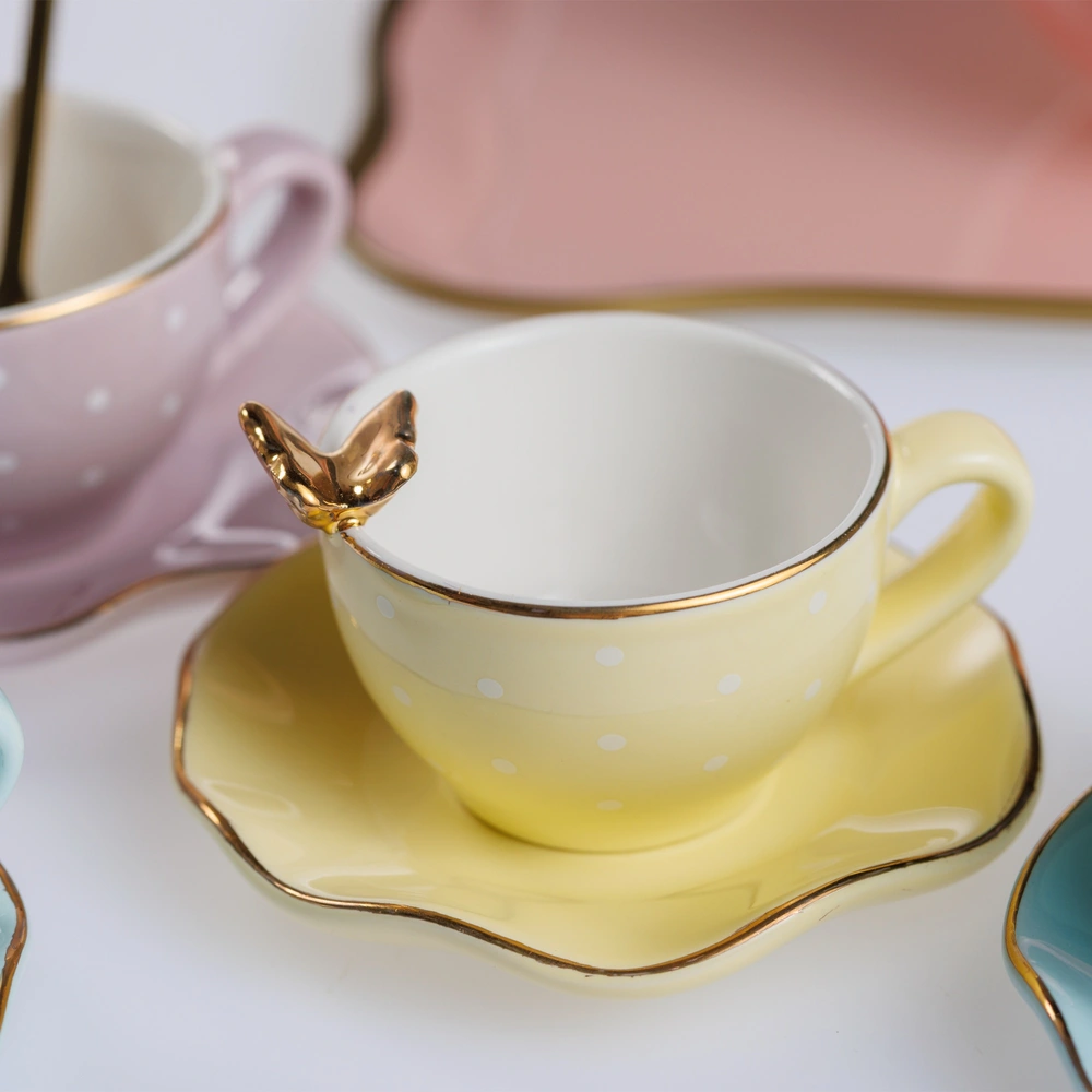 Deluxe Polka-Dots and Butterflies Porcelain Tea Set | Smyths Toys UK