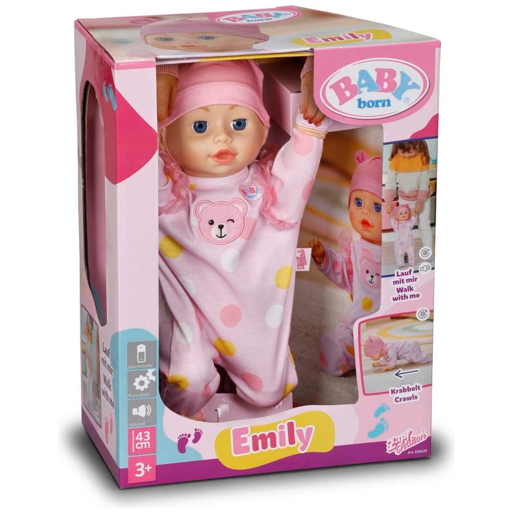 BABY born Emily Walk with Me Doll 43cm Smyths Toys UK
