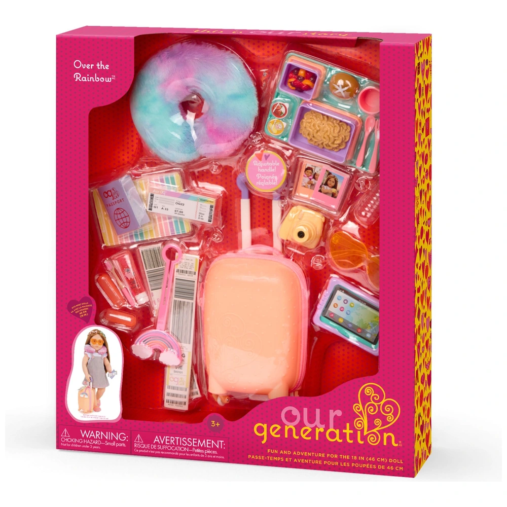 Our Generation Deluxe Rainbow Luggage Set Smyths Toys UK