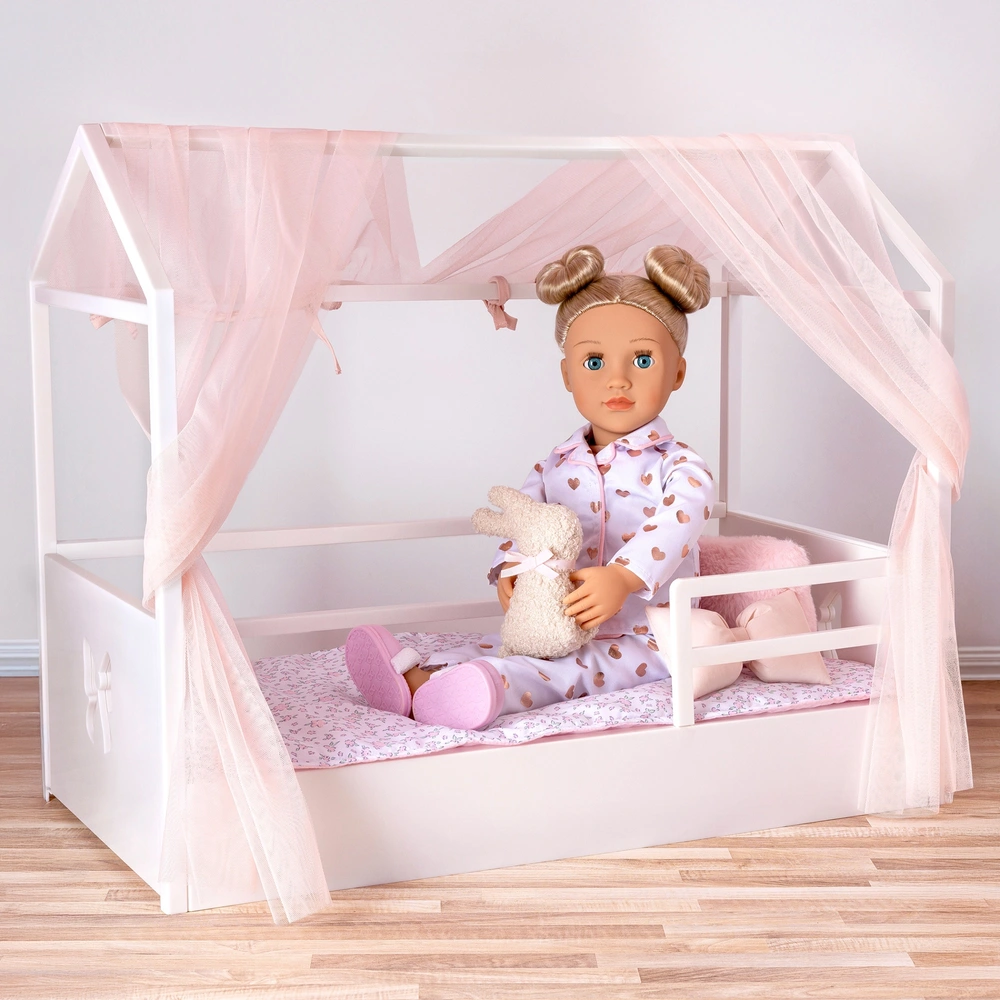 Our Generation Canopy Bed with Floral Bedding Smyths Toys UK