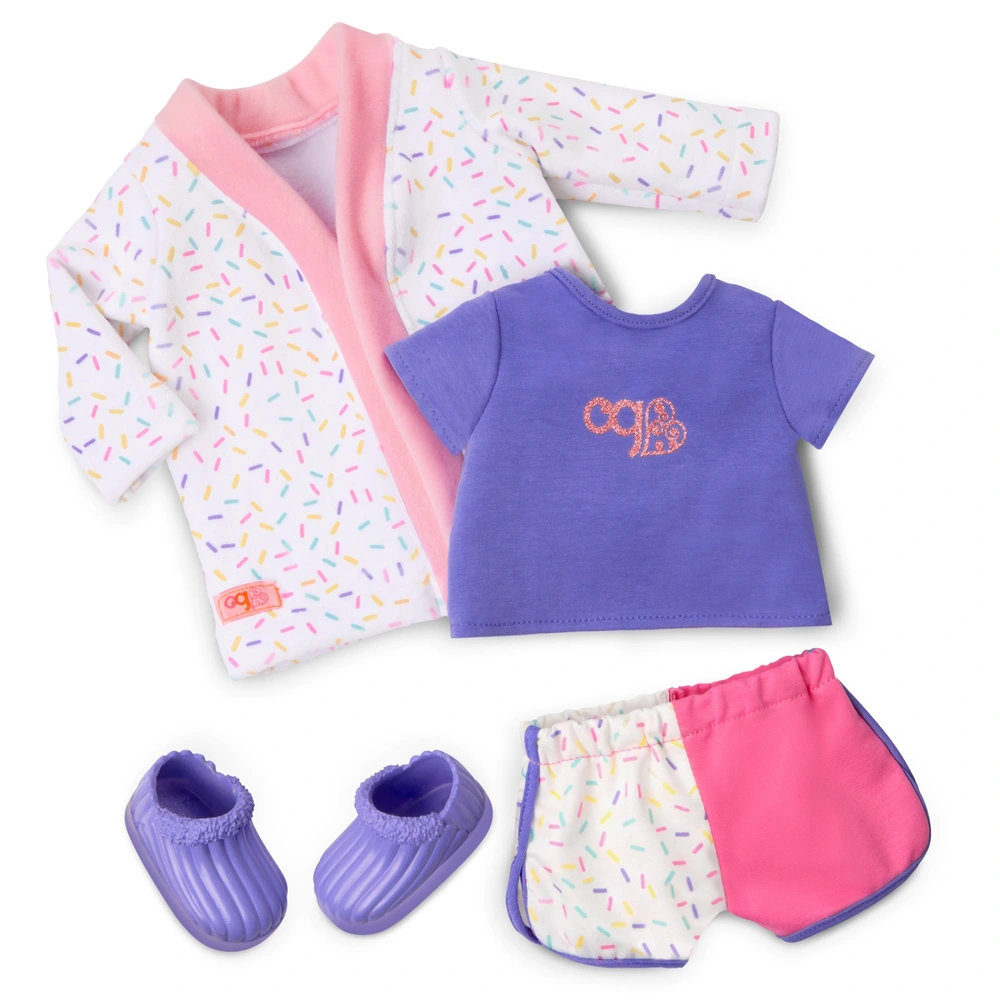 Vêtement Pyjama Our Generation Pour Poupée 46 Cm - Ensemble Avec Sweat à Capuche, Short, Peluche Paresseux - À Partir De 3 Ans