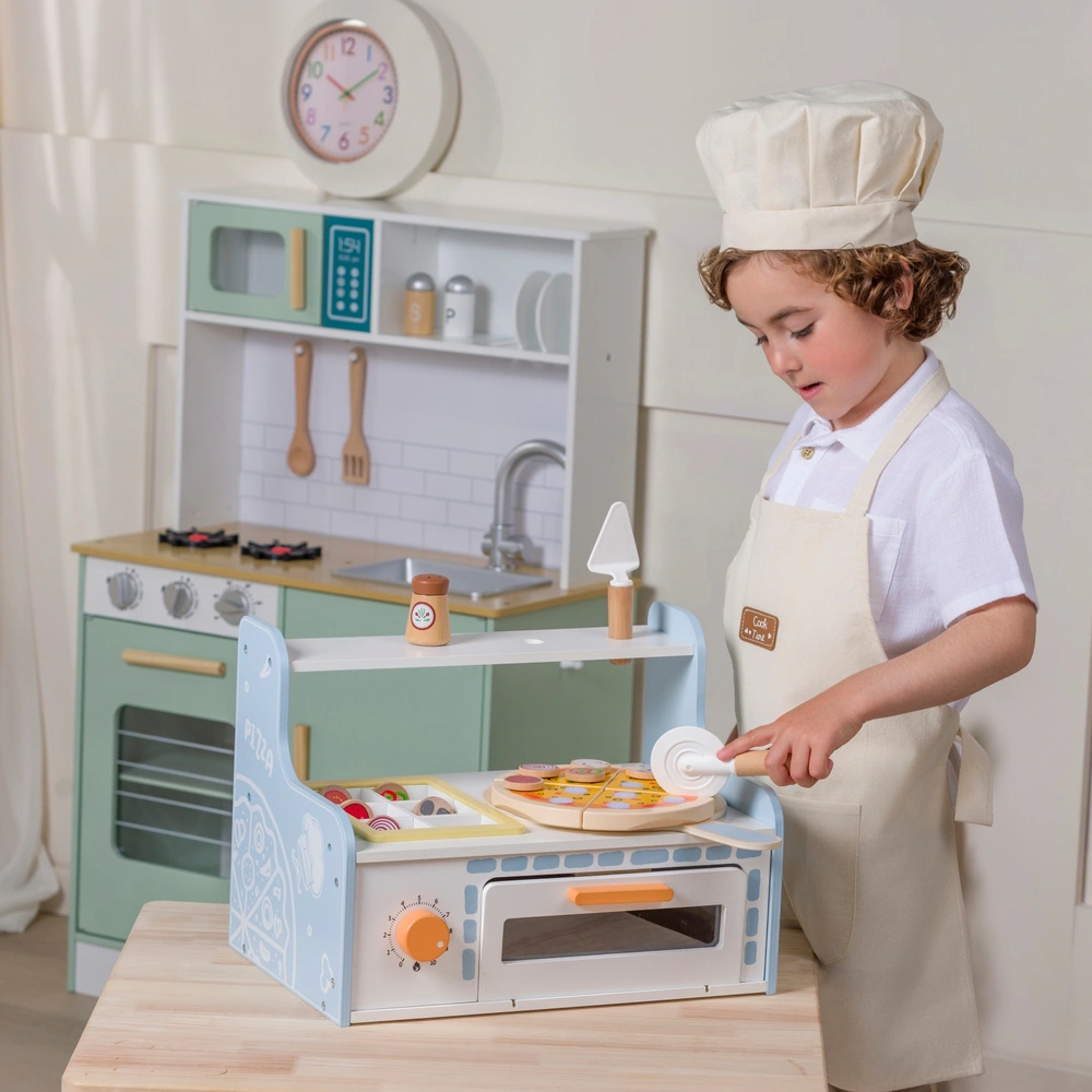 Set Pizza En Bois Mamabrum - Four à Pizza Et Accessoires - Jeu D'imitation Pour Enfants 3+