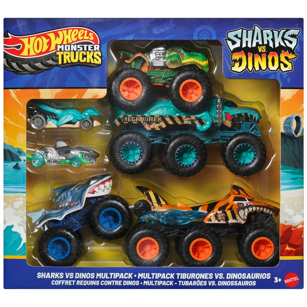 Hot Wheels Monster Trucks Sharks Dinos 1:64 Die-Cast Cars