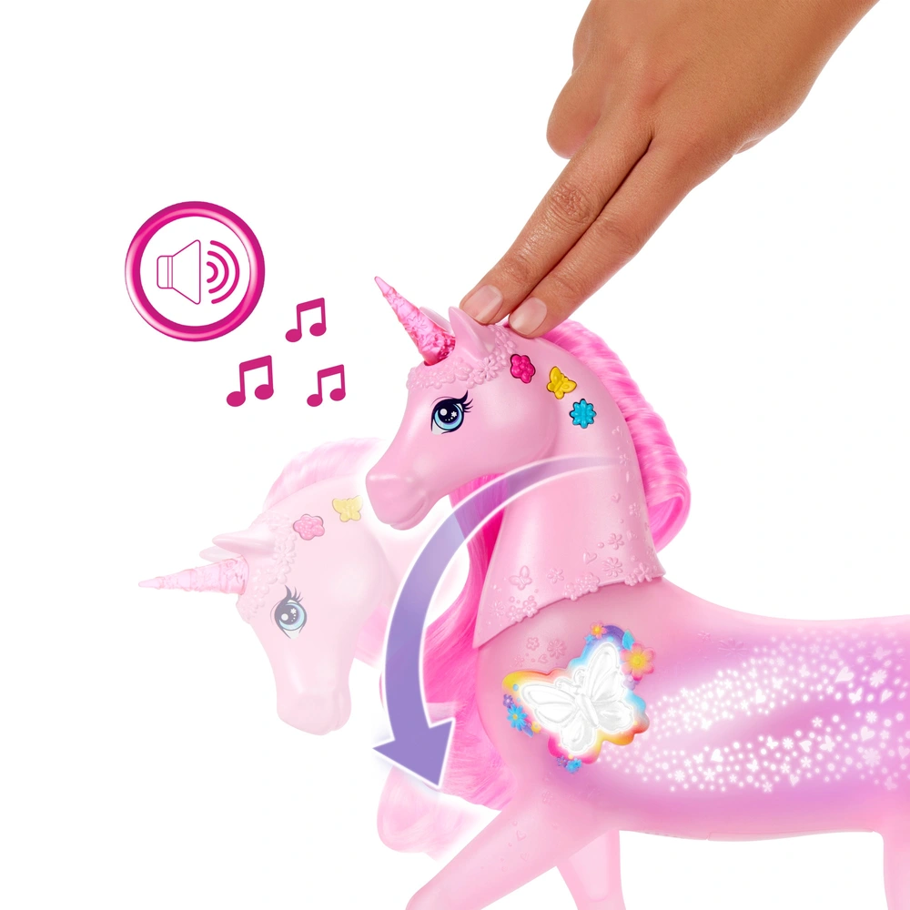 Speelset Barbie Dreamtopia Pop en Pink Unicorn Magic Lights - Pop | fnac België