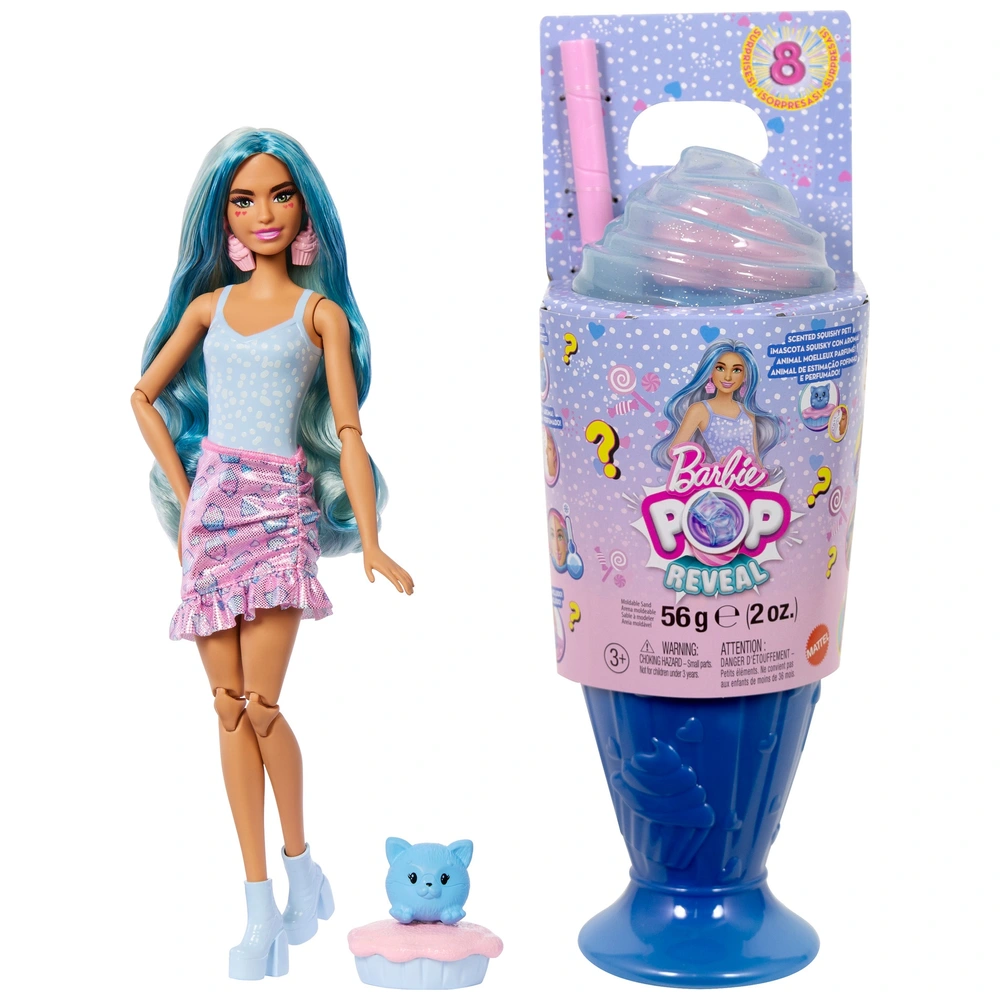 Barbie Pop Reveal Treats Milkshake Series Cool Cupcake Doll