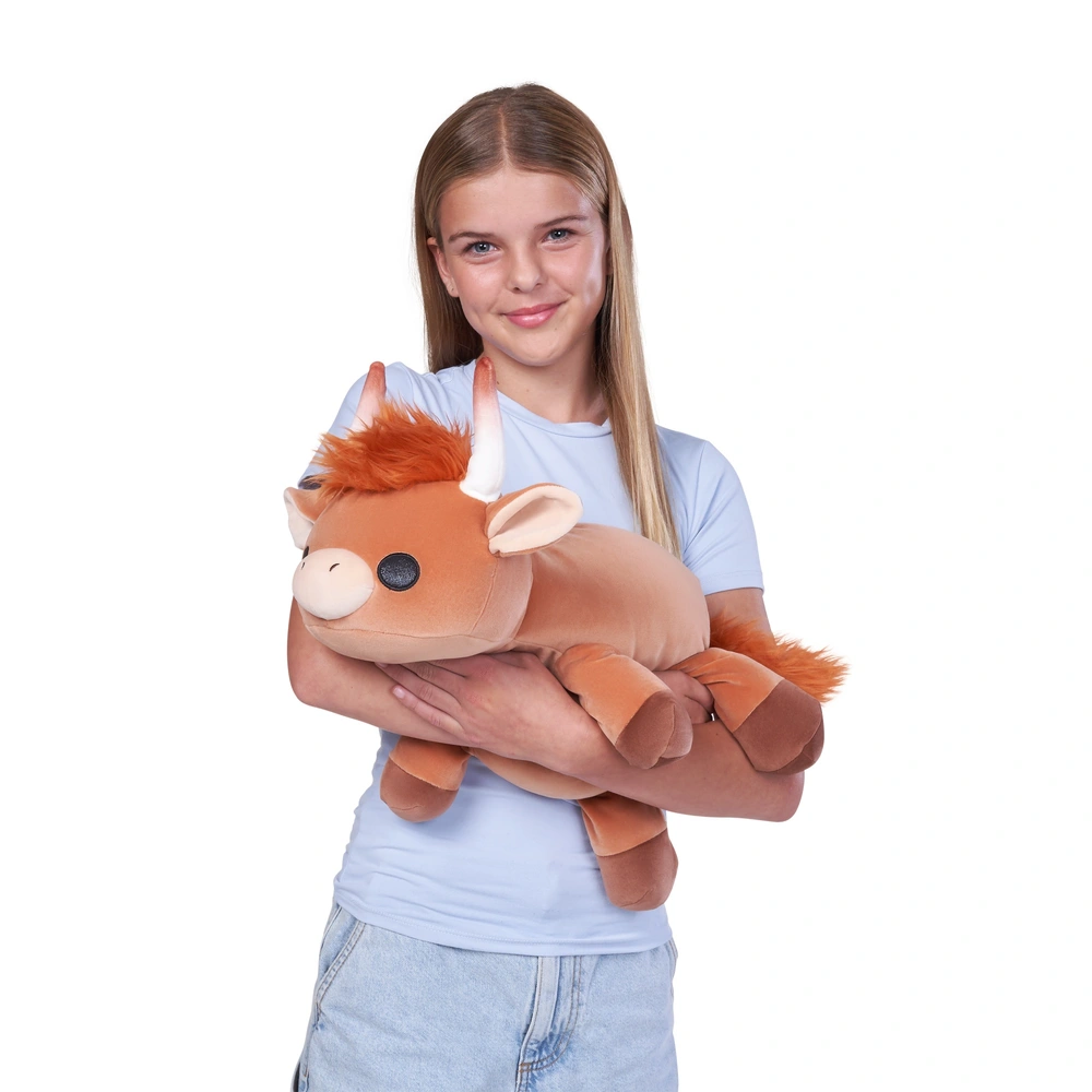 Peluche Pesato Hug-A-Lumps Holly La Mucca Delle Highlands &ndash; ZURU, Morbido Giocattolo