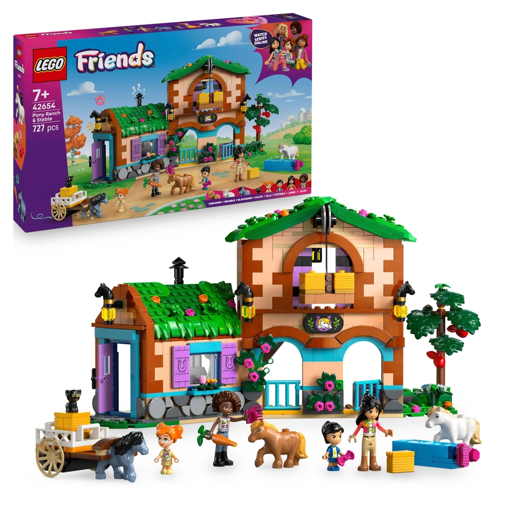 LEGO Friends 42654 Pony Ranch Stable Set Smyths Toys UK