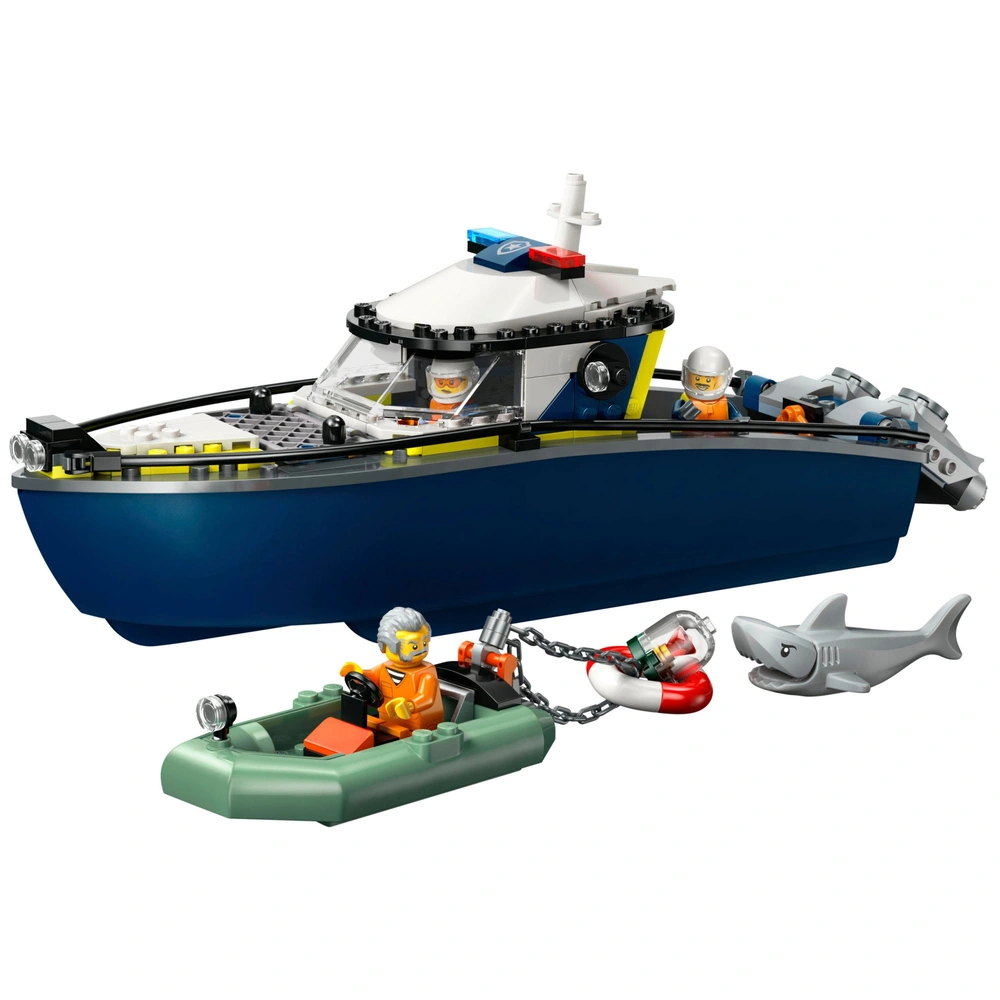 LEGO City 60456 Police Boat Chase Toy with a Floatable Speedboat